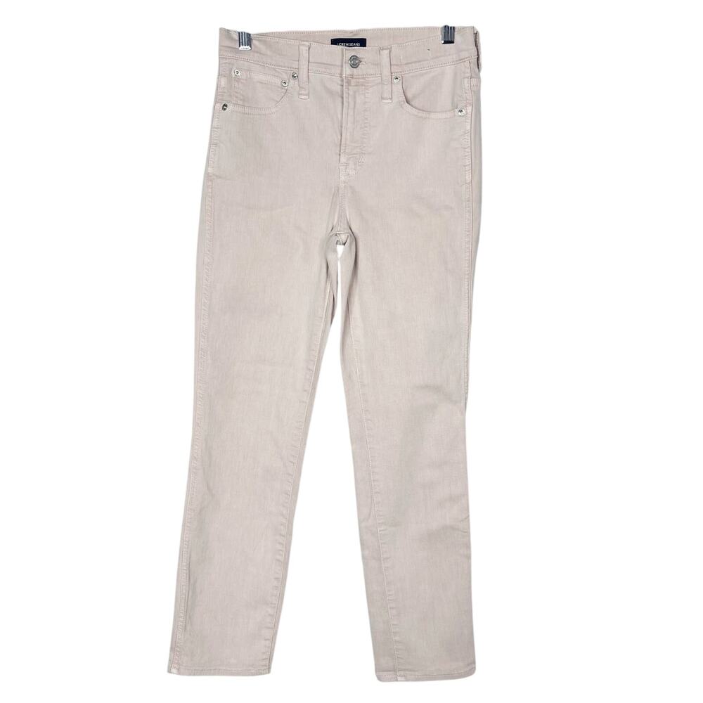 J Crew Womens 26 Light Pink Vintage Straight Jeans Garment Dyed Denim Pale Bloom